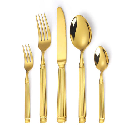 Luxury Gold Tone Stainless Steel Dining Cutlery Set