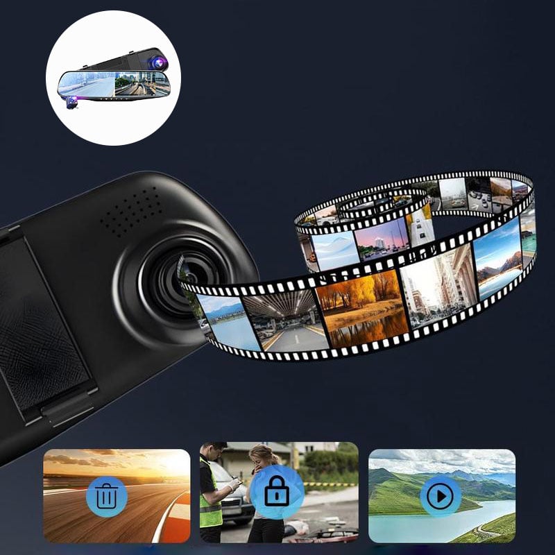 Dual Lens Car Camera with Night Vision and HD Recording