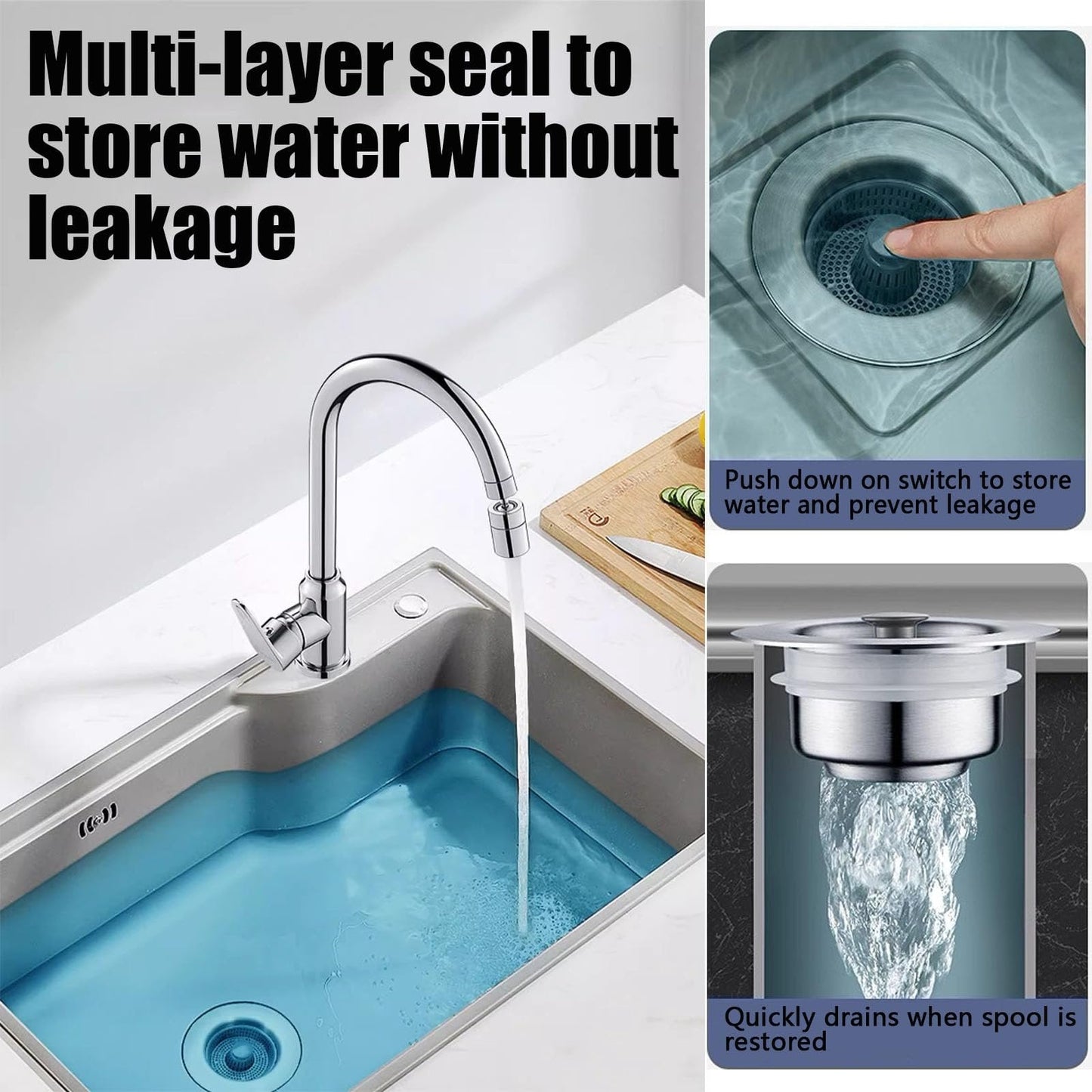 Improved Kitchen Sink Basket Drain Strainer