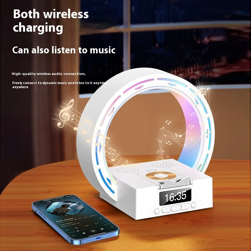 Wireless Charging Speaker Table Lamp with Alarm Clock