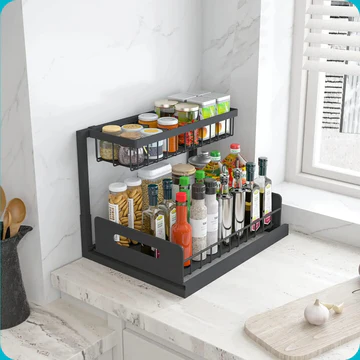 Compact Double Layer Kitchen Sink Storage