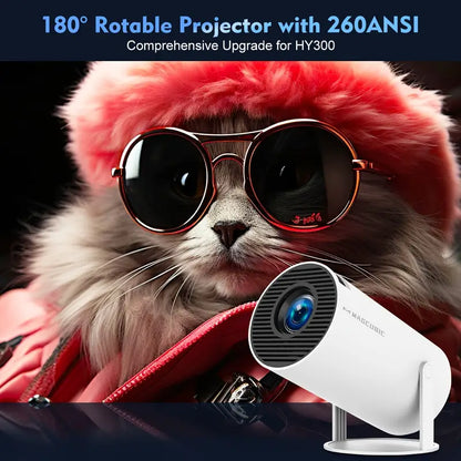 Compact 4K Portable Android Projector with WiFi 6