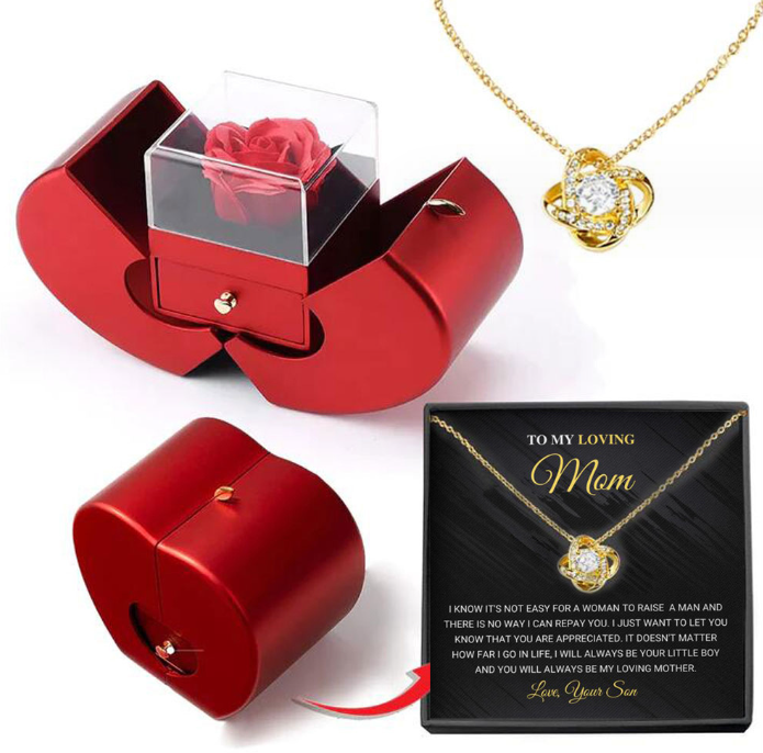 Beautiful Wooden Jewelry Box with Free Necklace