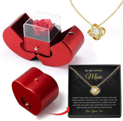 Beautiful Wooden Jewelry Box with Free Necklace