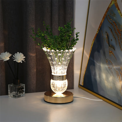 Dimmable LED Glass Table Lamp with Warm Ambient Light