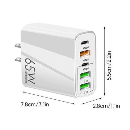 Compact 6 Port Fast USB Charger Adapter