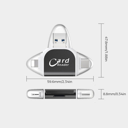 Compact 4-in-1 SD TF Memory Card Adapter