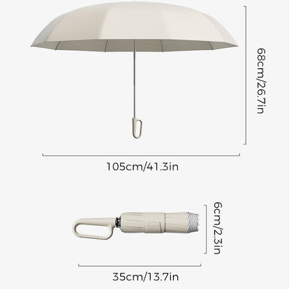 Compact Umbrella with Secure Buckle Closure