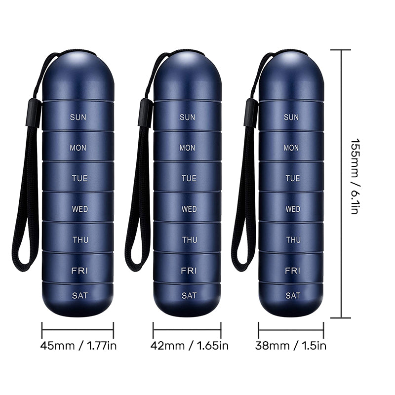 Compact Weekly Pill Box for Travel