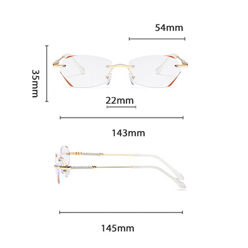 Stylish Rimless Blue Light Blocking Readers