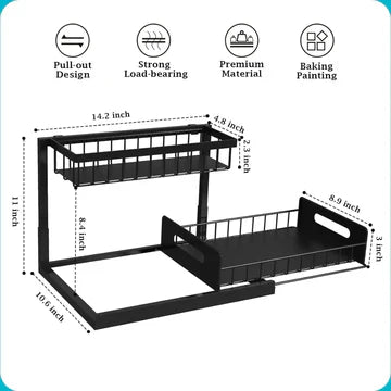 Compact Double Layer Kitchen Sink Storage