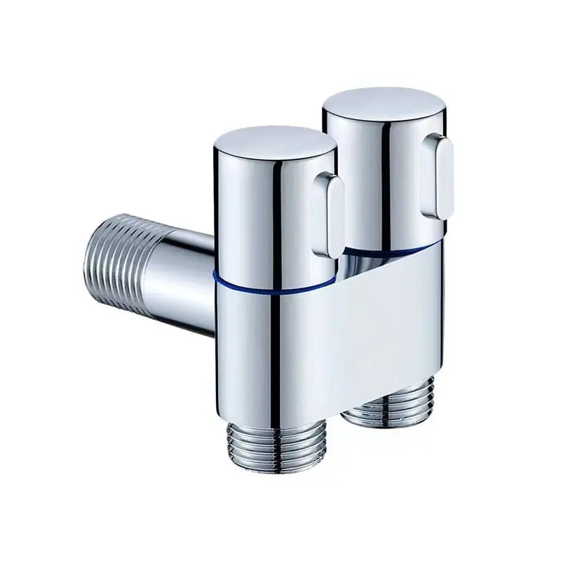 Premium Brass Double Valve in Matte Black Finish