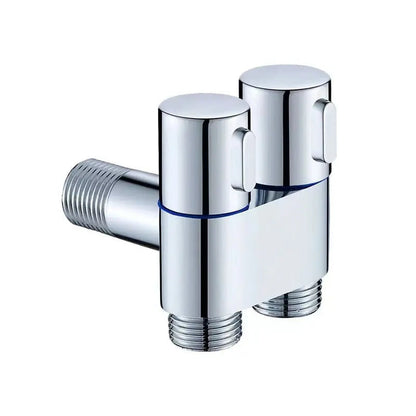 Premium Brass Double Valve in Matte Black Finish