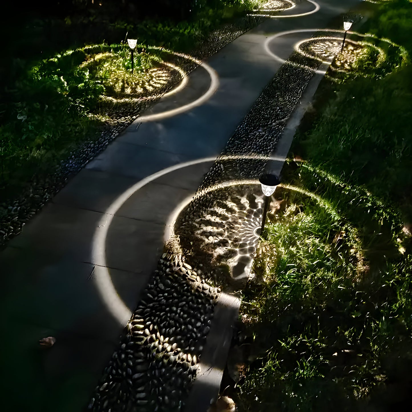 Bright Solar Powered Garden Lamp Set