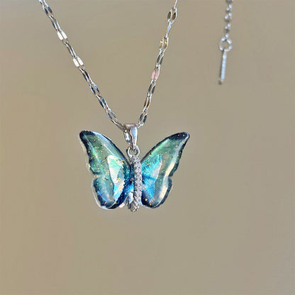 Colorful Butterfly Pendant Necklaces