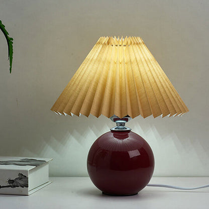 Simple Ceramic Desk Lamp with Folded Shade