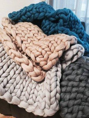 Thick Cozy Knitted Throw Blanket