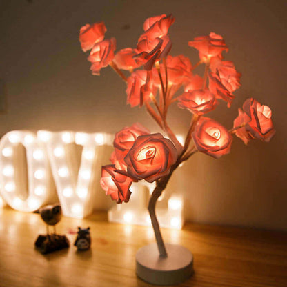 Pretty LED Rose Night Light Table Lamp for Bedroom