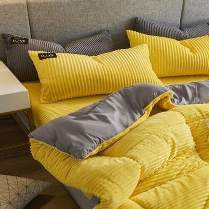 Plush Textured Corduroy Bedding Set