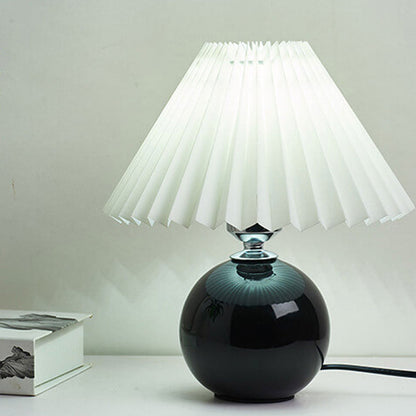 Simple Ceramic Desk Lamp with Folded Shade
