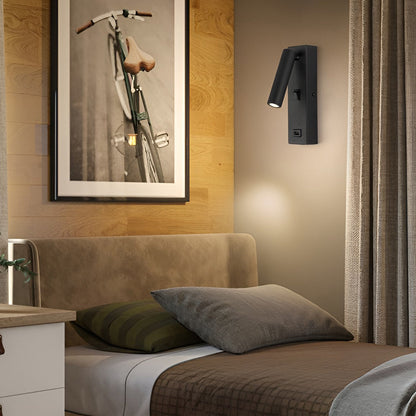 Premium Adjustable LED Wall Light with USB Charger