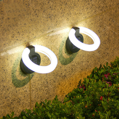 4PCS Round Folding Solar Patio Lamp Set - Contemporary Outdoor Lights