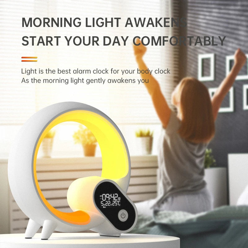 Compact LED Bedroom Clock Lamp