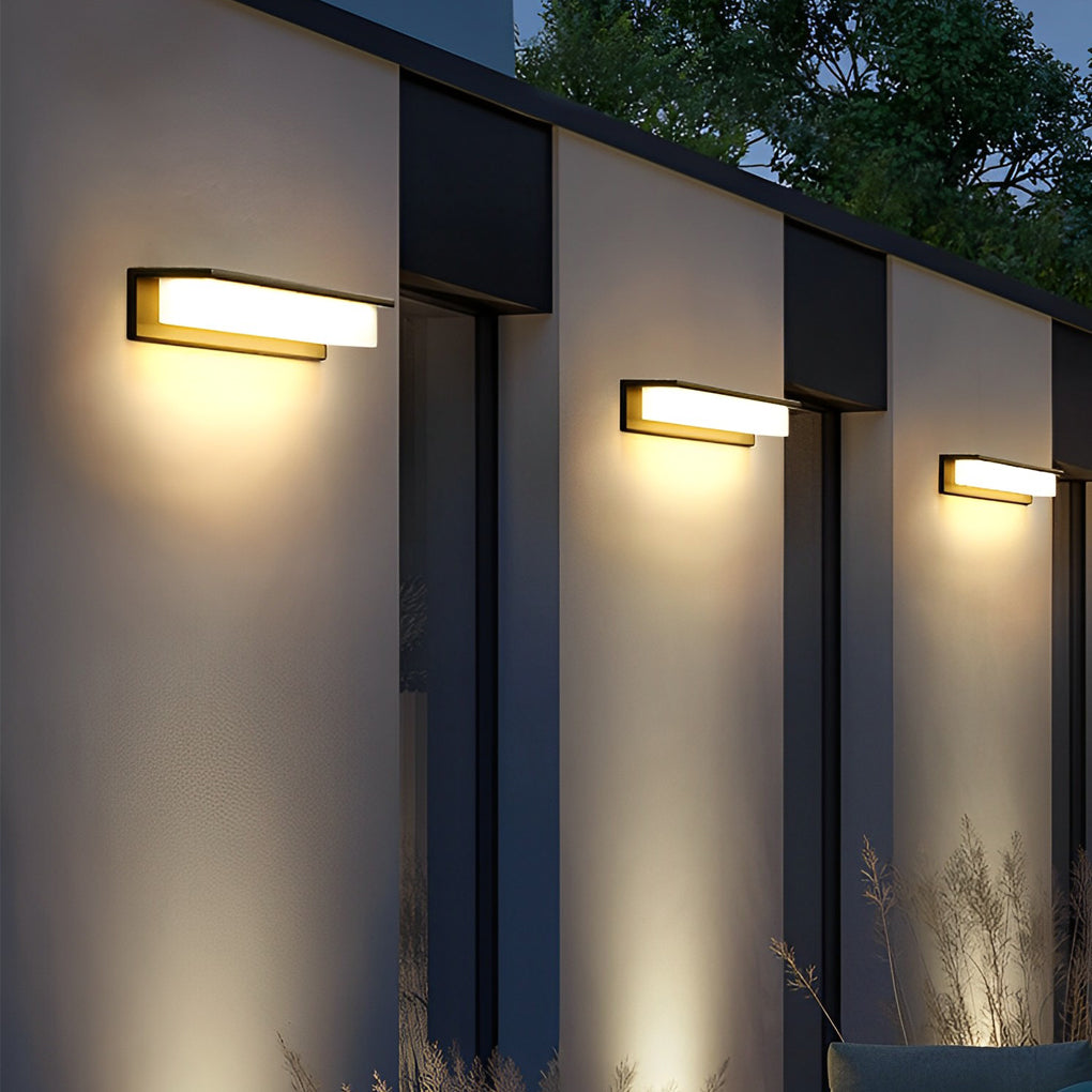 Slim Outdoor Solar Powered LED Wall Light