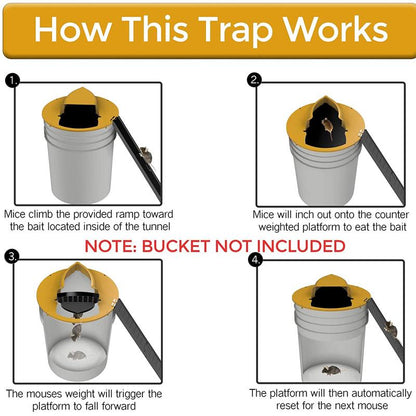 Easy Set Flip Trap Bucket Lid for Rats