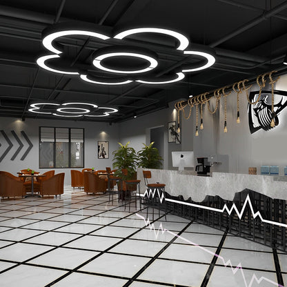 Modern Half Round LED Pendant Office Light