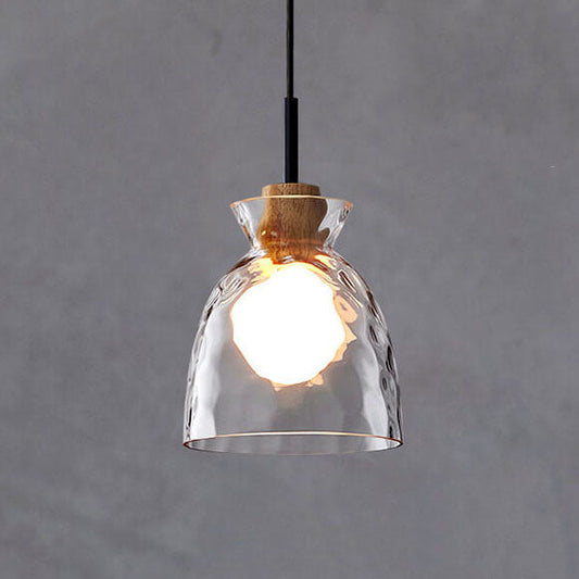 Stylish Wooden Glass Pendant Ceiling Light - Cofik