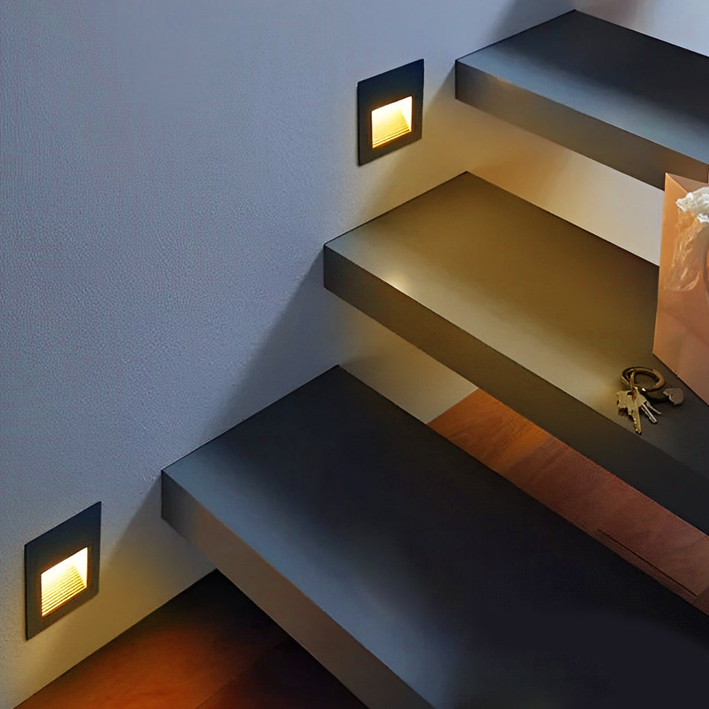 Sleek Recessed LED Wall Step Lights 3W Aluminum