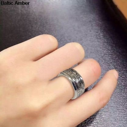 Authentic Silver Coin Ring for Men