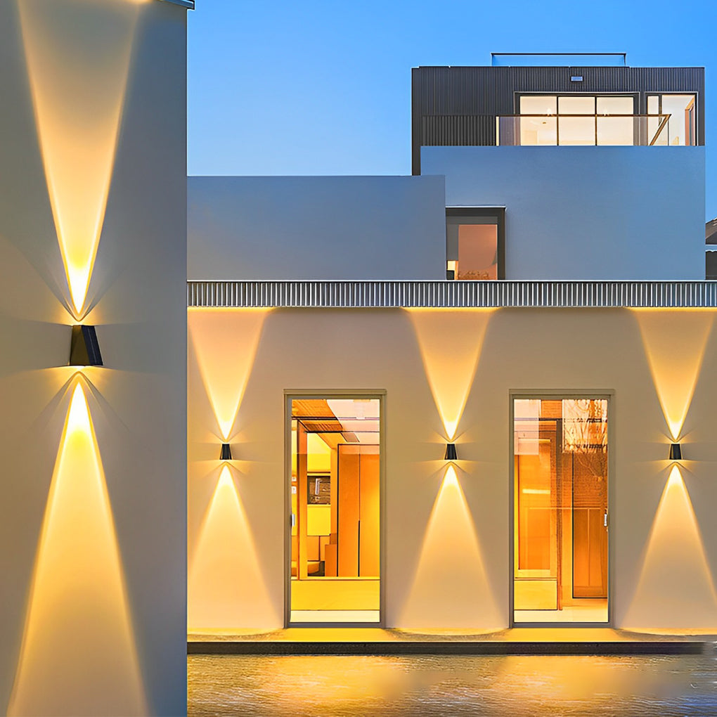 Outdoor LED Solar Powered Black Wall Lamps