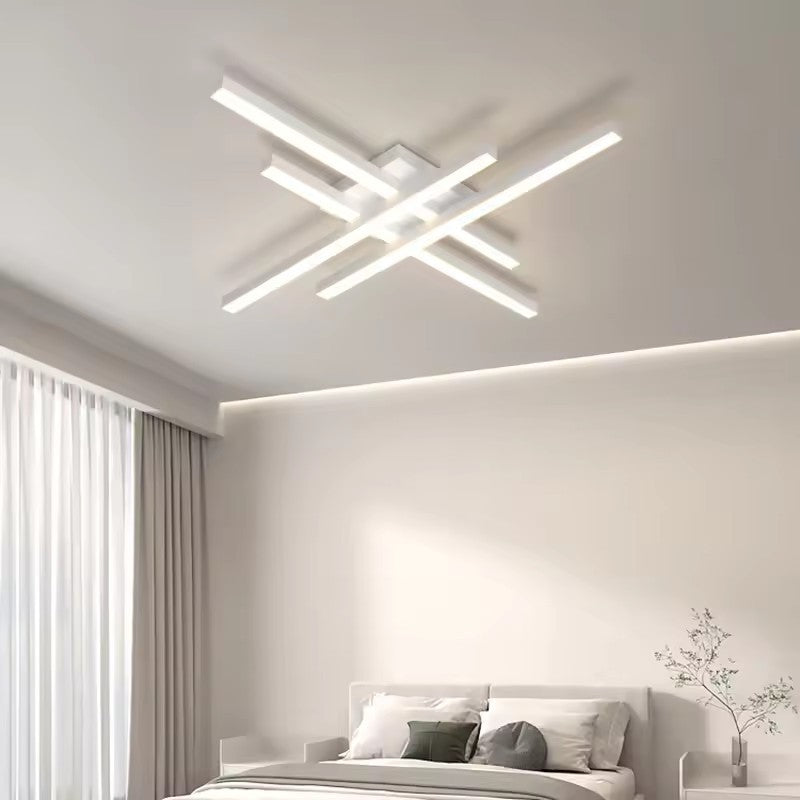 Sleek 4-Light LED Ceiling Fixture (Adjustable, White/Black)