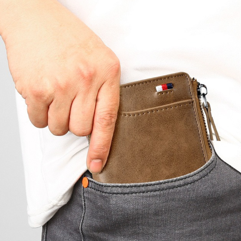 Secure Men's Leather RFID Blocking Wallet