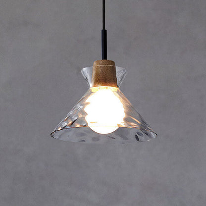 Stylish Wooden Glass Pendant Ceiling Light