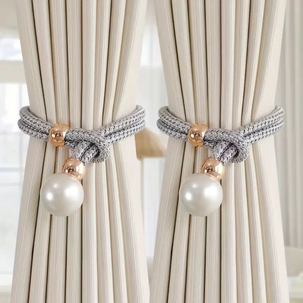 Shiny Beaded Curtain Tiebacks 2 Pack