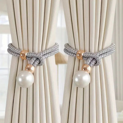 Shiny Beaded Curtain Tiebacks 2 Pack