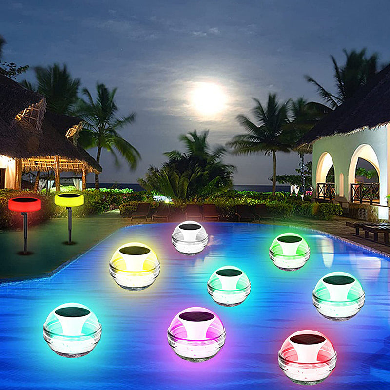 Colorful LED Solar Powered Pool Lanterns