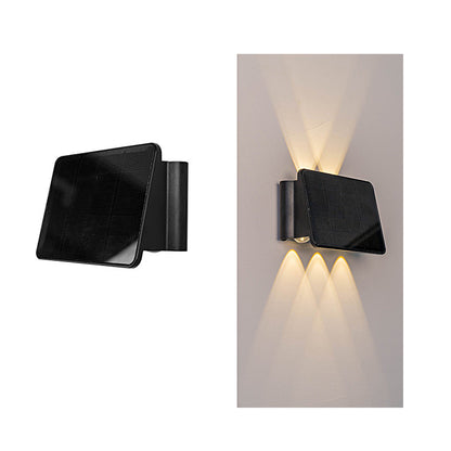 Outdoor LED Solar Powered Black Wall Lamps