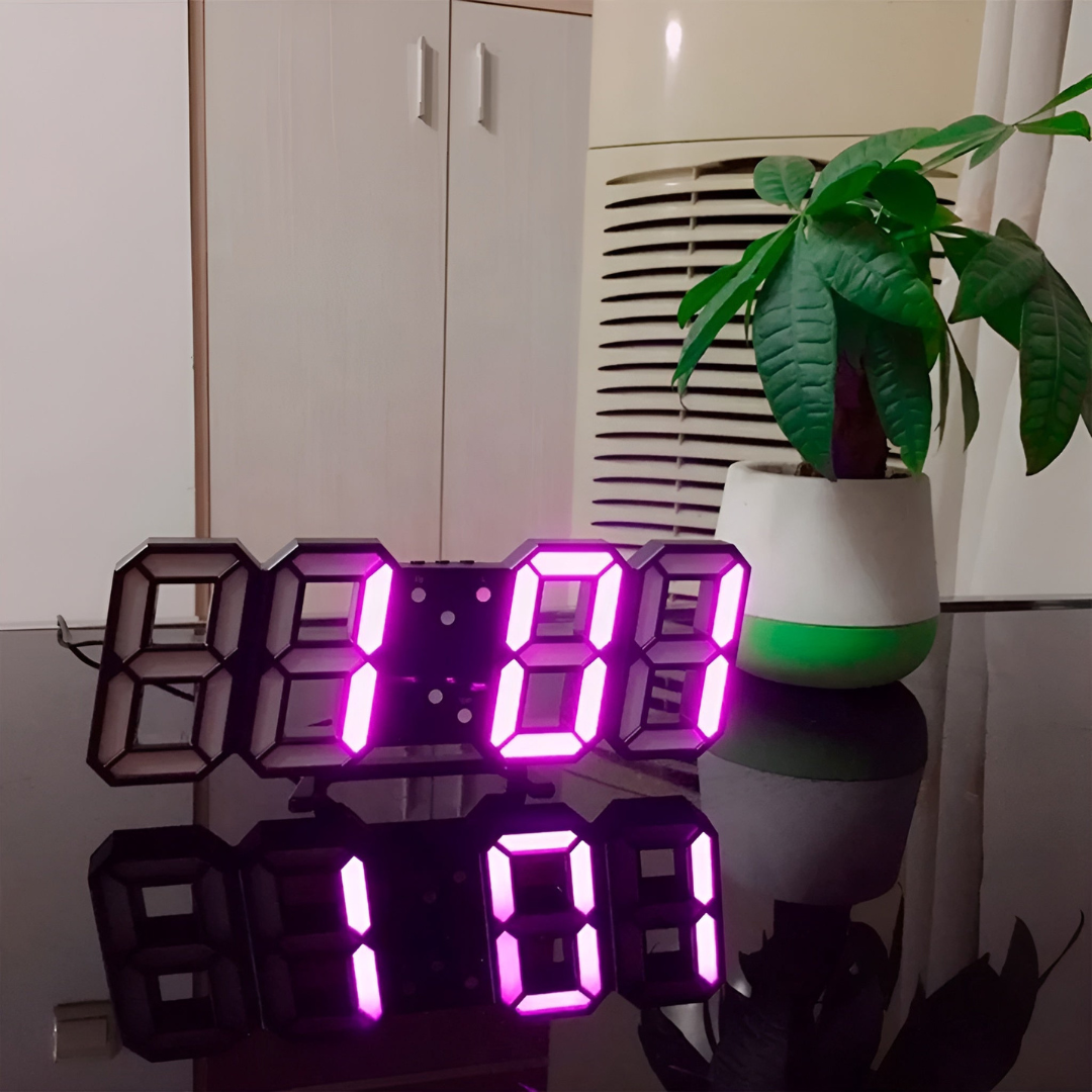 Stylish 3D LED Digital Wall Clock – Large Display
