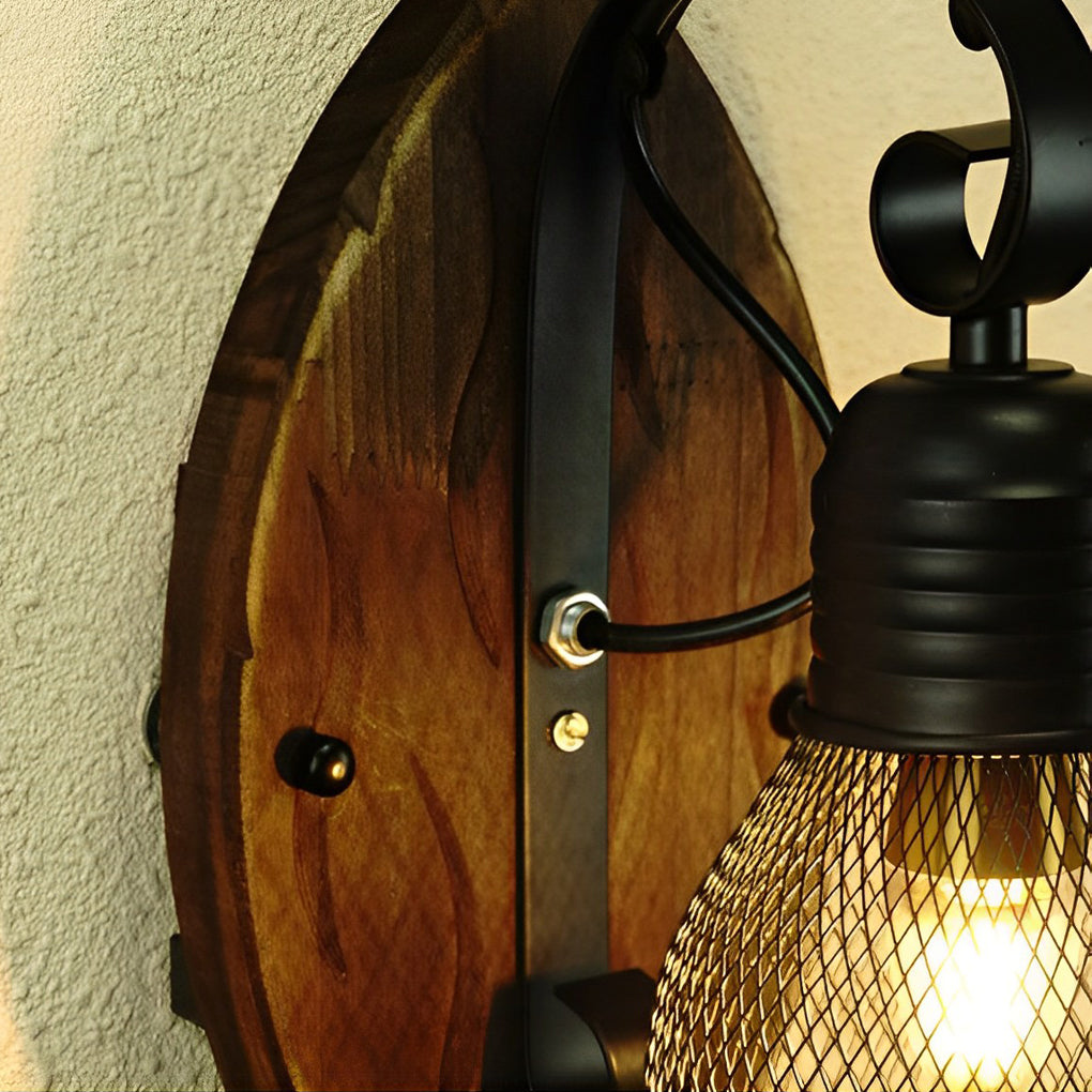 Vintage Metal Cage Pendant Wall Light