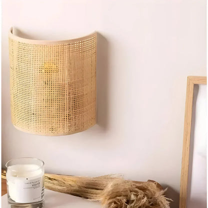 Natural Wicker Wall Light – Stylish Decor
