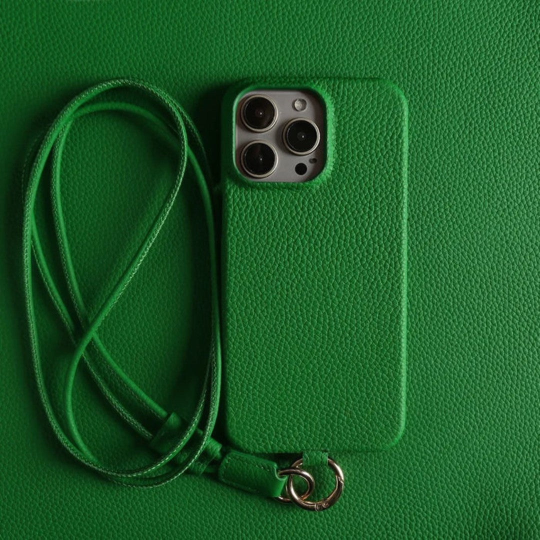 Premium Leather Phone Pouch with Shoulder Strap