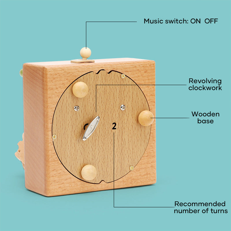 Unique Handcrafted Wood Music Box Turntable