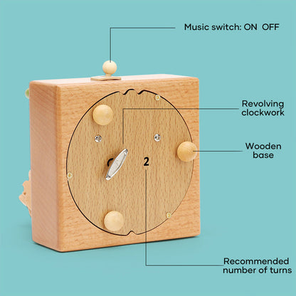 Unique Handcrafted Wood Music Box Turntable