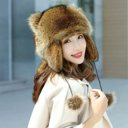 Adorable Faux Fur Raccoon Parent Kid Hat