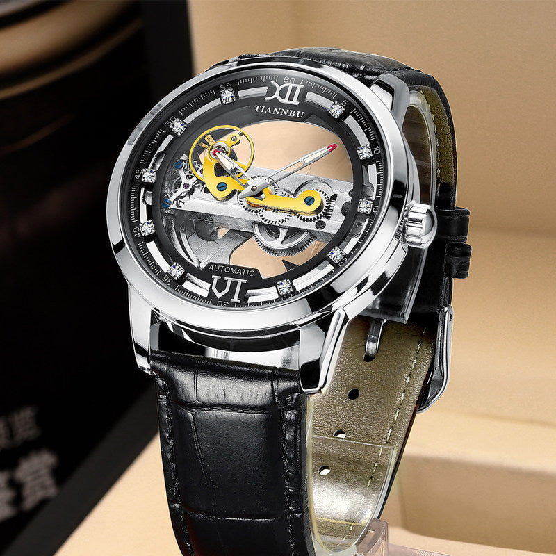 Slim Automatic Skeleton Mechanical Men's Watch