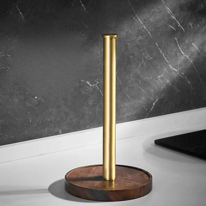 Luxury Marble Paper Towel Holder with Gold Accents